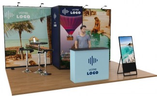 Stand cadre tissu 9m² pour salon événement